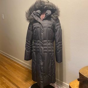 Calvin Klein Long Down Winter Coat, Faux-fur Hood